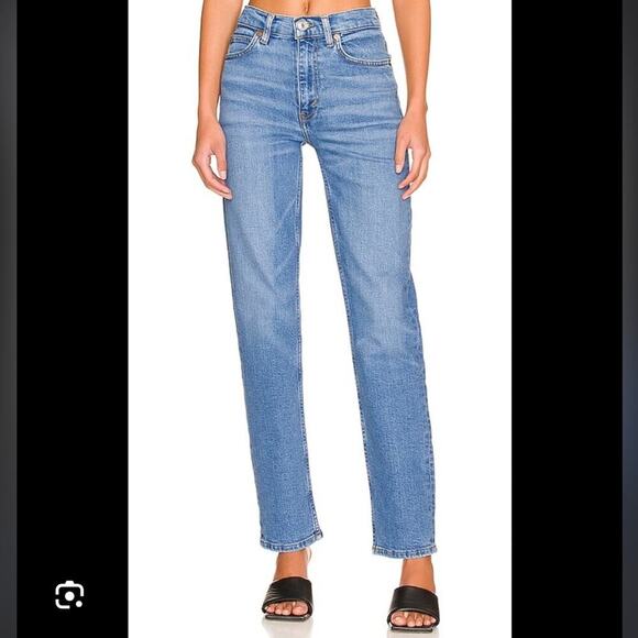 Re/Done 70’s Straight Jeans In Deep Azure - Picture 1 of 9